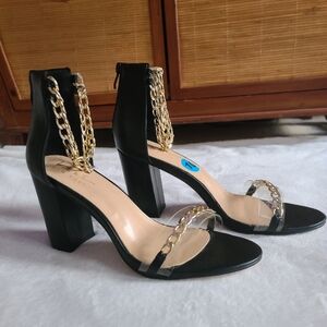 Nicole Miller chain heels. Size 10